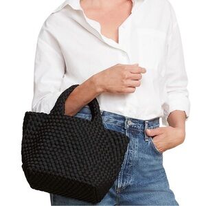 Naghedi Black Woven Mini Tote